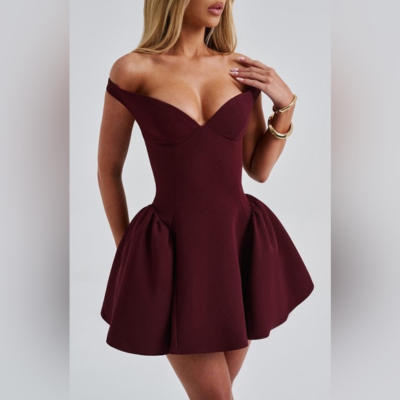 BABYBOO MARLA Mini Dress in CHERRY LACQUER Size XS - Picture 4 of 9